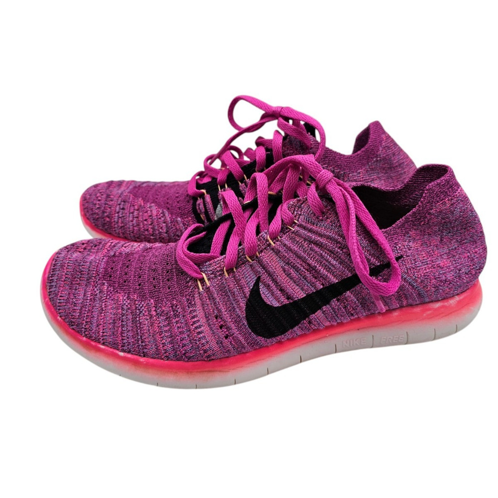 Nike Free RN Flyknit Women's Size 7.5 Running Shoes Fire Pink